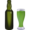 download Bottle And Glass clipart image with 45 hue color