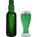 download Bottle And Glass clipart image with 90 hue color