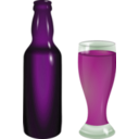 download Bottle And Glass clipart image with 270 hue color