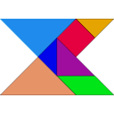 download Tangram clipart image with 180 hue color