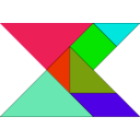 download Tangram clipart image with 315 hue color