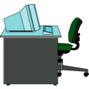 download Computer Desk clipart image with 135 hue color