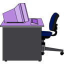 download Computer Desk clipart image with 225 hue color