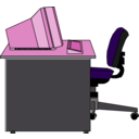 download Computer Desk clipart image with 270 hue color