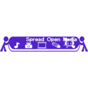 download Spreading Open Media 340x60 With Text clipart image with 45 hue color