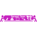 download Spreading Open Media 340x60 With Text clipart image with 90 hue color