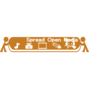 download Spreading Open Media 340x60 With Text clipart image with 180 hue color