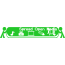 download Spreading Open Media 340x60 With Text clipart image with 270 hue color