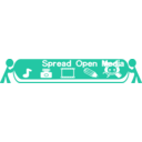 download Spreading Open Media 340x60 With Text clipart image with 315 hue color