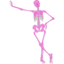download Human Skeleton Outline clipart image with 270 hue color