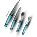 download Simple Cutlery Silverware clipart image with 180 hue color