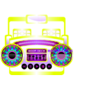 download Mini Boom Box Fuschia clipart image with 90 hue color