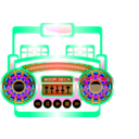 download Mini Boom Box Fuschia clipart image with 180 hue color