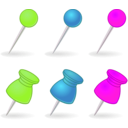 download Pins clipart image with 90 hue color