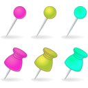 download Pins clipart image with 315 hue color