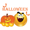 download Dracula Pumpkin Smiley Emoticon clipart image with 0 hue color