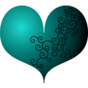 download Red Heart clipart image with 180 hue color