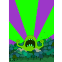 download Monster Screaming clipart image with 90 hue color