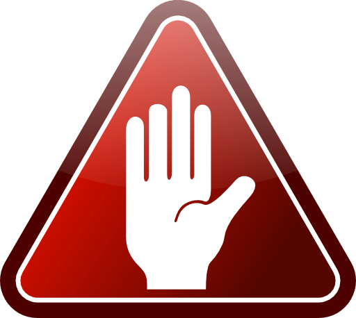 Red Triangle Hand Icon