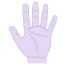 download Hand clipart image with 270 hue color