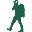 download Backpacker On A Phone clipart image with 270 hue color