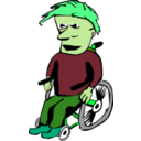 download Man In Wheelchair clipart image with 90 hue color