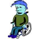download Man In Wheelchair clipart image with 180 hue color