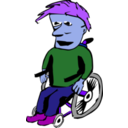 download Man In Wheelchair clipart image with 225 hue color