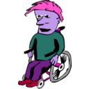 download Man In Wheelchair clipart image with 270 hue color