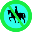 download No Horse Riding Sign clipart image with 135 hue color