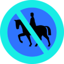 download No Horse Riding Sign clipart image with 180 hue color