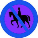download No Horse Riding Sign clipart image with 225 hue color