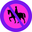 download No Horse Riding Sign clipart image with 270 hue color