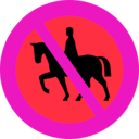 download No Horse Riding Sign clipart image with 315 hue color