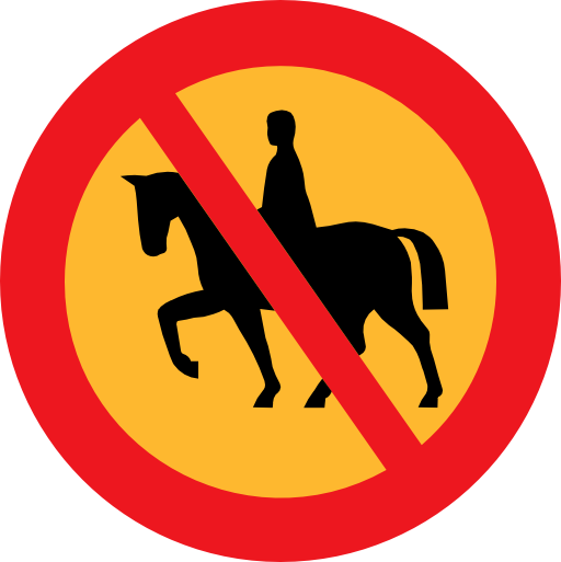 No Horse Riding Sign