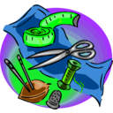download Various Sewing Tools clipart image with 90 hue color