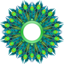 download Peacock Feather Wreath clipart image with 90 hue color