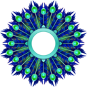download Peacock Feather Wreath clipart image with 135 hue color