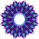 download Peacock Feather Wreath clipart image with 180 hue color