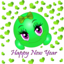 download Happy New Year Smiley Emoticon clipart image with 90 hue color