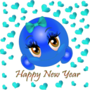 download Happy New Year Smiley Emoticon clipart image with 180 hue color