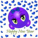 download Happy New Year Smiley Emoticon clipart image with 225 hue color