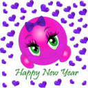 download Happy New Year Smiley Emoticon clipart image with 270 hue color