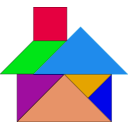 download Tangram clipart image with 180 hue color