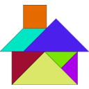 download Tangram clipart image with 225 hue color