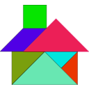 download Tangram clipart image with 315 hue color