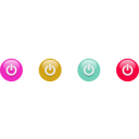 download Multicolor Power Buttons clipart image with 315 hue color