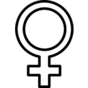 download Female Symbol clipart image with 180 hue color