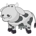 download Gray Cow clipart image with 90 hue color