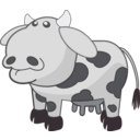 download Gray Cow clipart image with 135 hue color